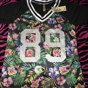 Floral jersey shirt